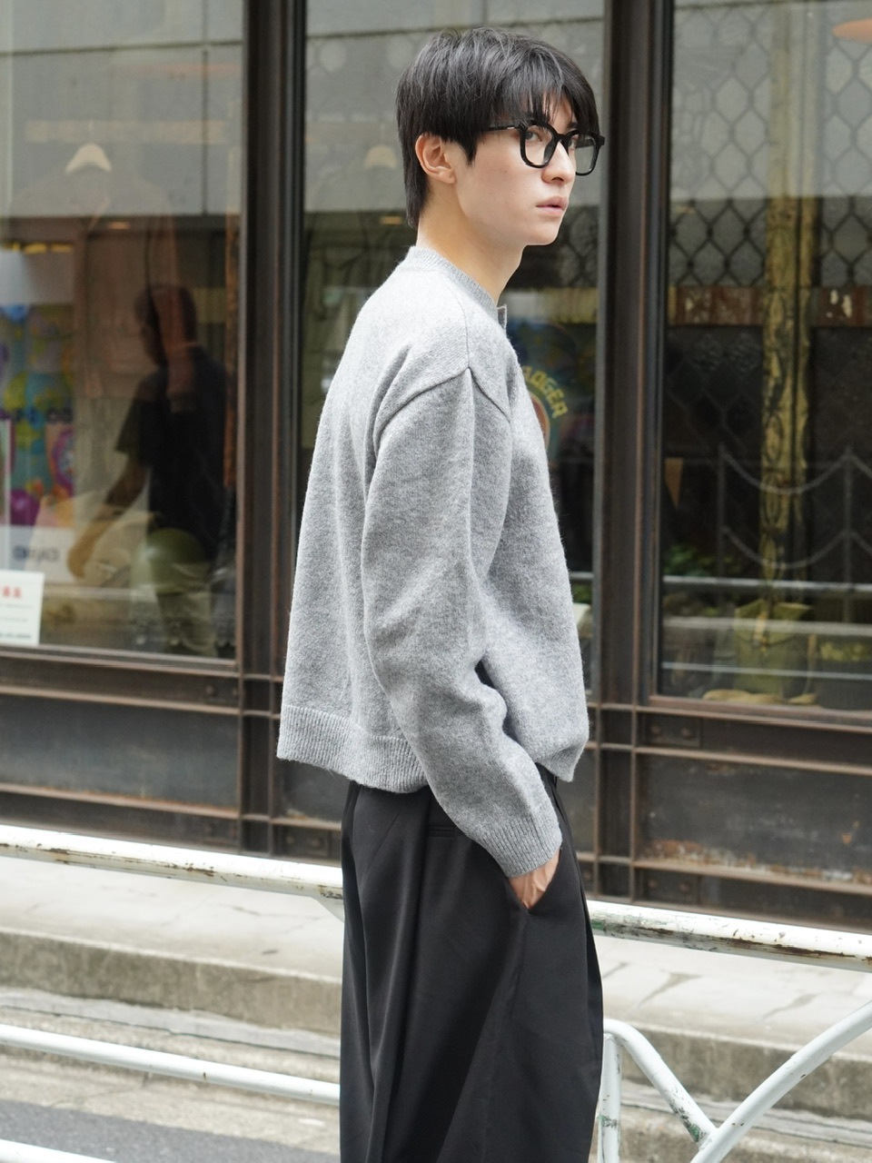 東京店WEB限定受注制【Chikashitsu +】soft touch crew neck knit