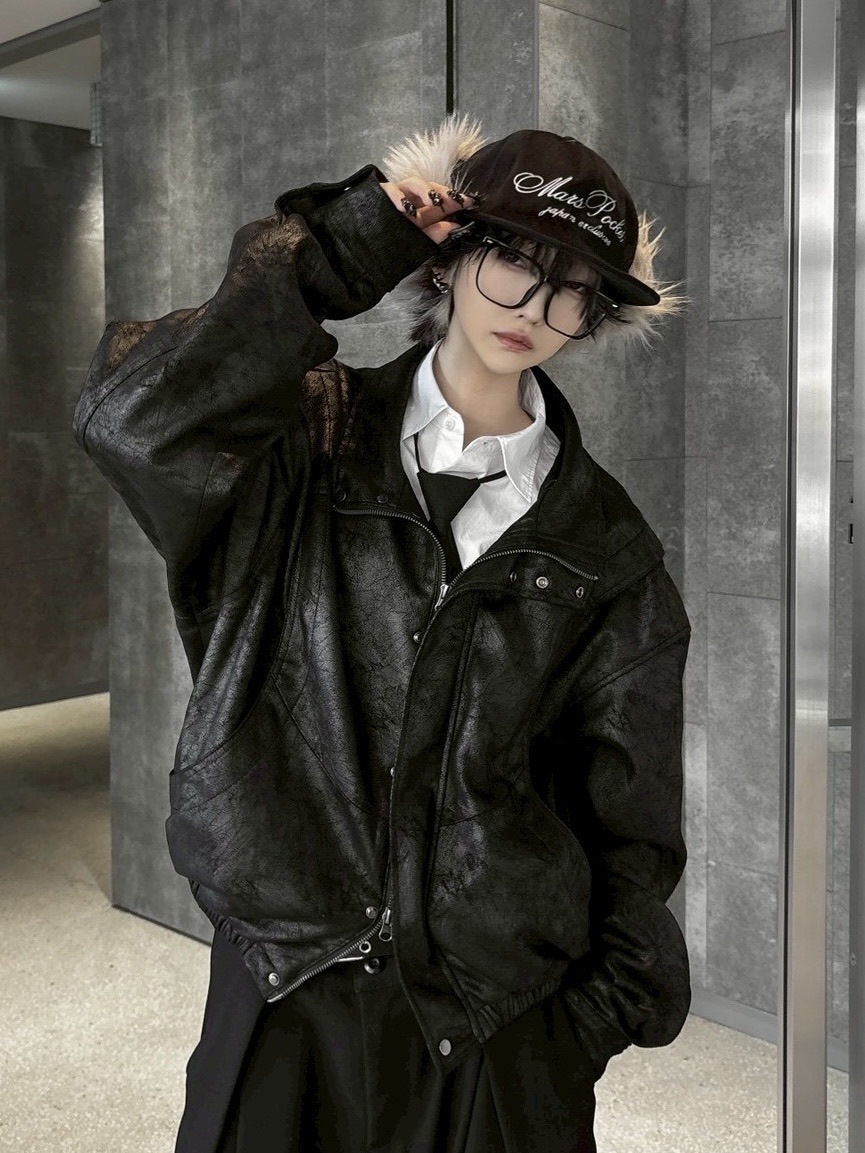 【nmtc +】line leather jacket / 【エヌエムティーシープラス】ラインレザージャケット (2color)