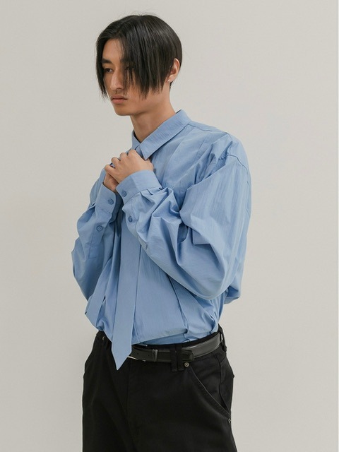 ESC STUDIO】peach washing pintuck tie shirt | OUR BRAND,ESC