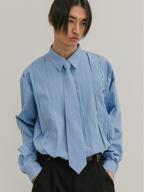 ESC STUDIO】peach washing pintuck tie shirt | OUR BRAND,ESC
