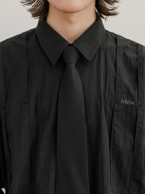 ★ESCSTUDIO★peach washing pintuck tie shirt(black)★正規品 ESC STUDIO】peach washing pintuck tie shirt | OUR BRAND,ESC