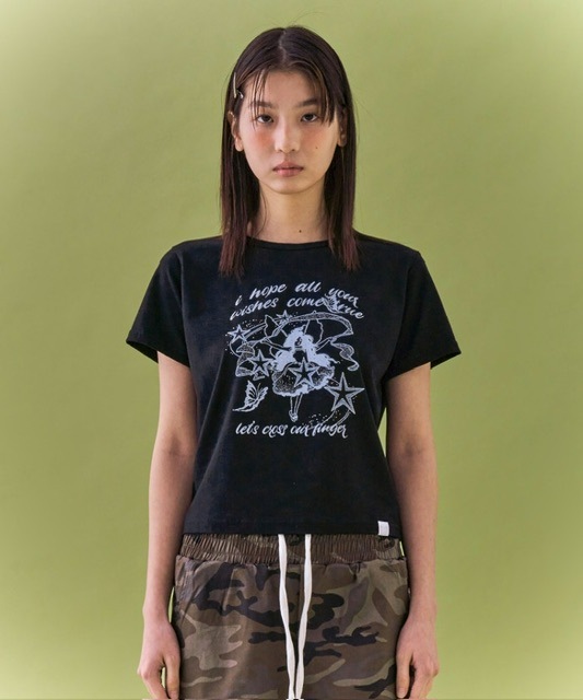 ☆NASTY FANCY CLUB☆ NF Meriel Standard Tee WHITE F24QB287 FANCY CLUB】MERIEL STANDARD TEE | OUR BRAND,FANCY CLUB
