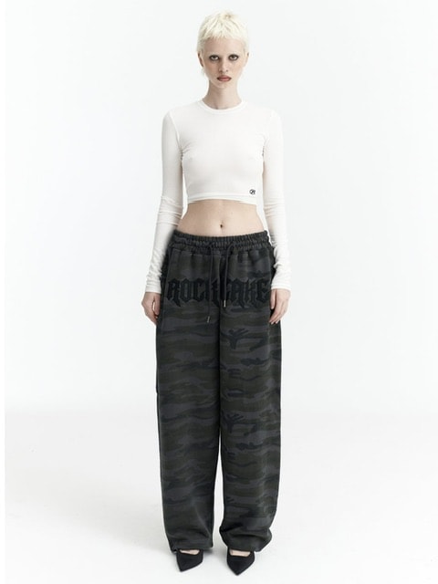 パンツ ROCKCAKE Camo l Graphics Pants Black RC23PT00440 セール】【日本未発売/WEB限定】ROCKCAKE(ロックケーキ)/ワイド