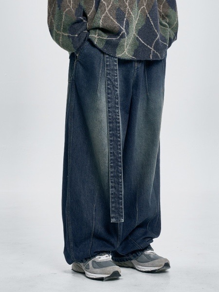 【AJO AJOBYAJO】24FW★ Oversized Washed Denim Pants AJOBYAJO】Oversized Washed Denim Pants | OUR BRAND,AJOBYAJO