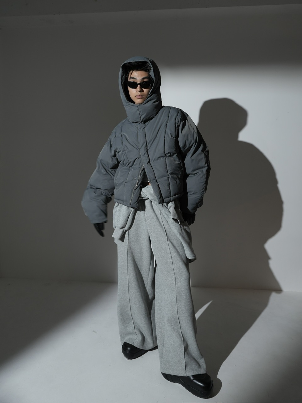 ジャケット・アウター 90supremestreethiphoplevistussychampion CS】2way cropped puffer jacket (charcoal) | OUR BRAND,Chikashitsu