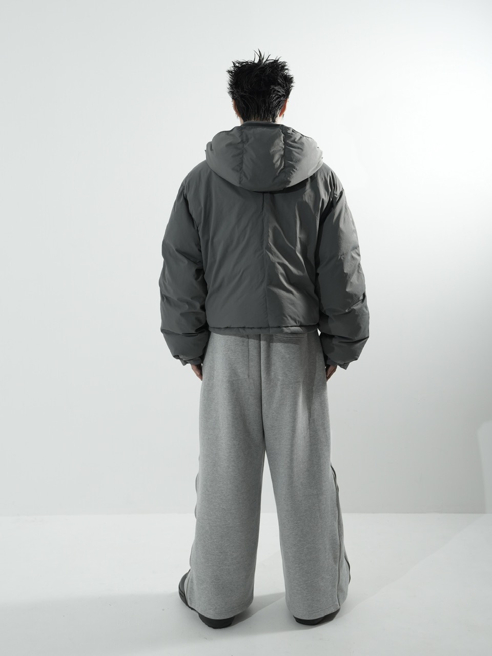 CS】2way cropped puffer jacket (charcoal) | OUR BRAND,Chikashitsu 