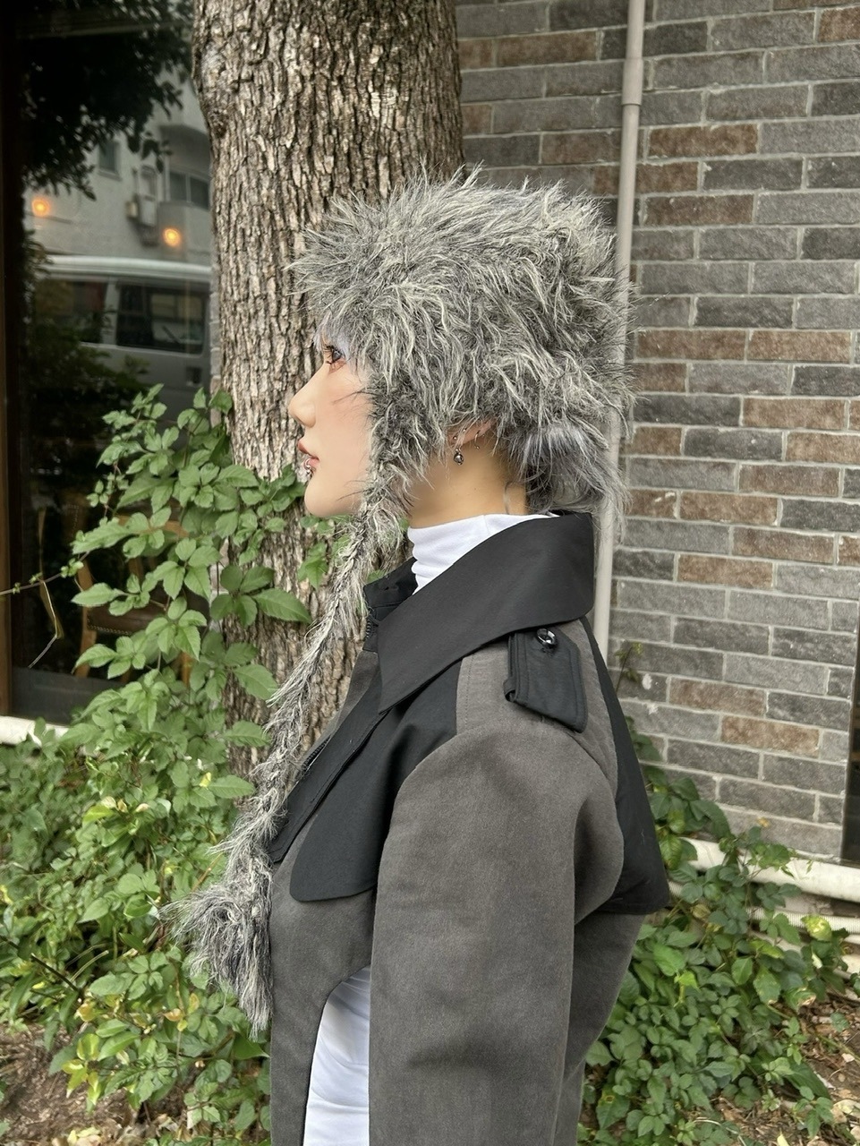 Never mind the XU】shaggy flap cat beanie (3color) / 【ネバー