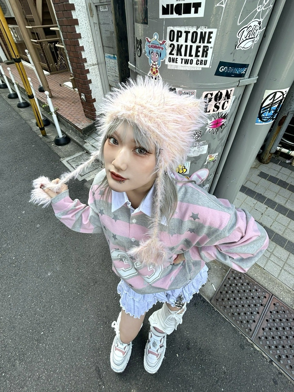 Never mind the XU】shaggy flap cat beanie (3color) / 【ネバー