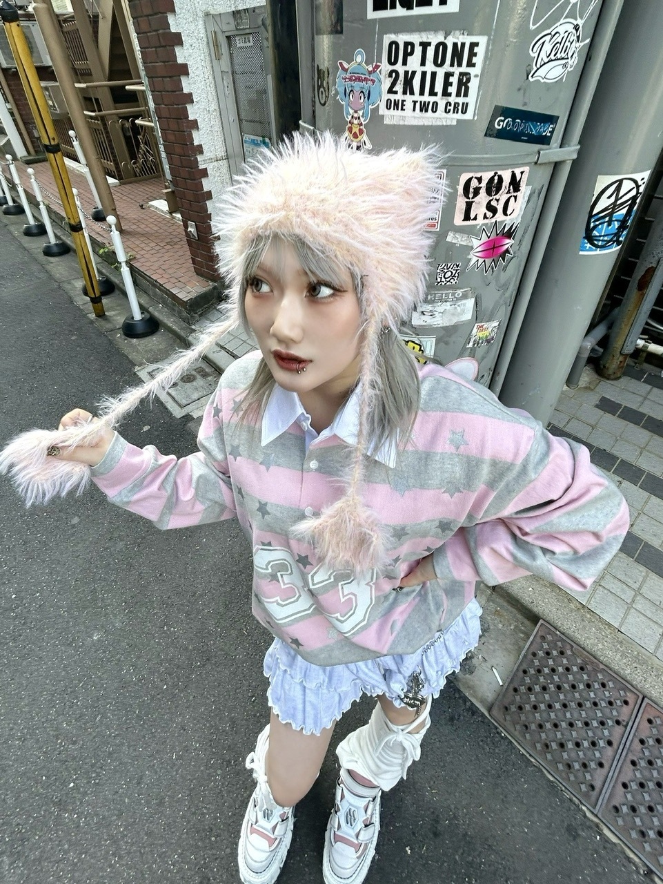 小物 ANDWANG Fluffy cat knit hat Fluffy cat knit hat