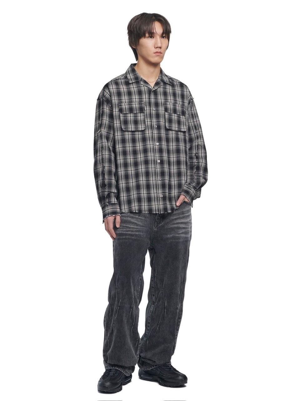 【NOMANUAL】SEERSUCKER CHECK SHIRTS