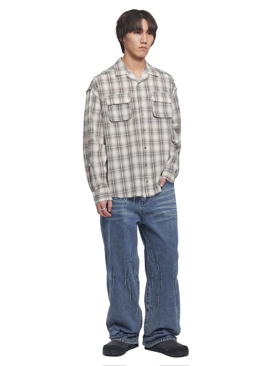 【NOMANUAL】SEERSUCKER CHECK SHIRTS