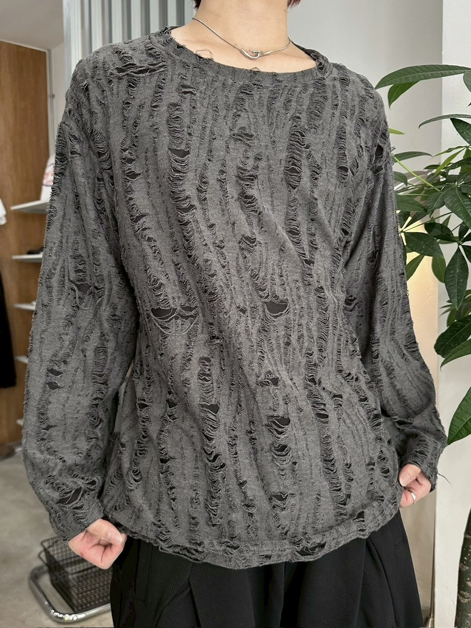 トップス Y's for men damaged long sleeve grunge S9d743f27cabf4b079760ece266bf0