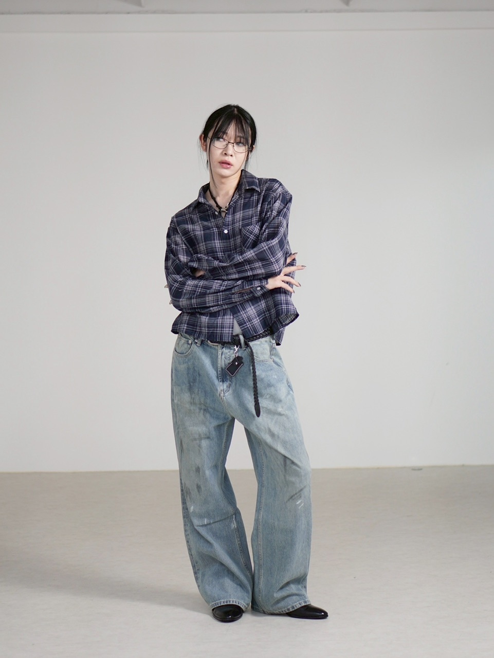 【Chikashitsu +】dirty wash semi wide denim (2color) / 【チカシツプラス】ダーティーウォッシングセミワイドデニムパンツ