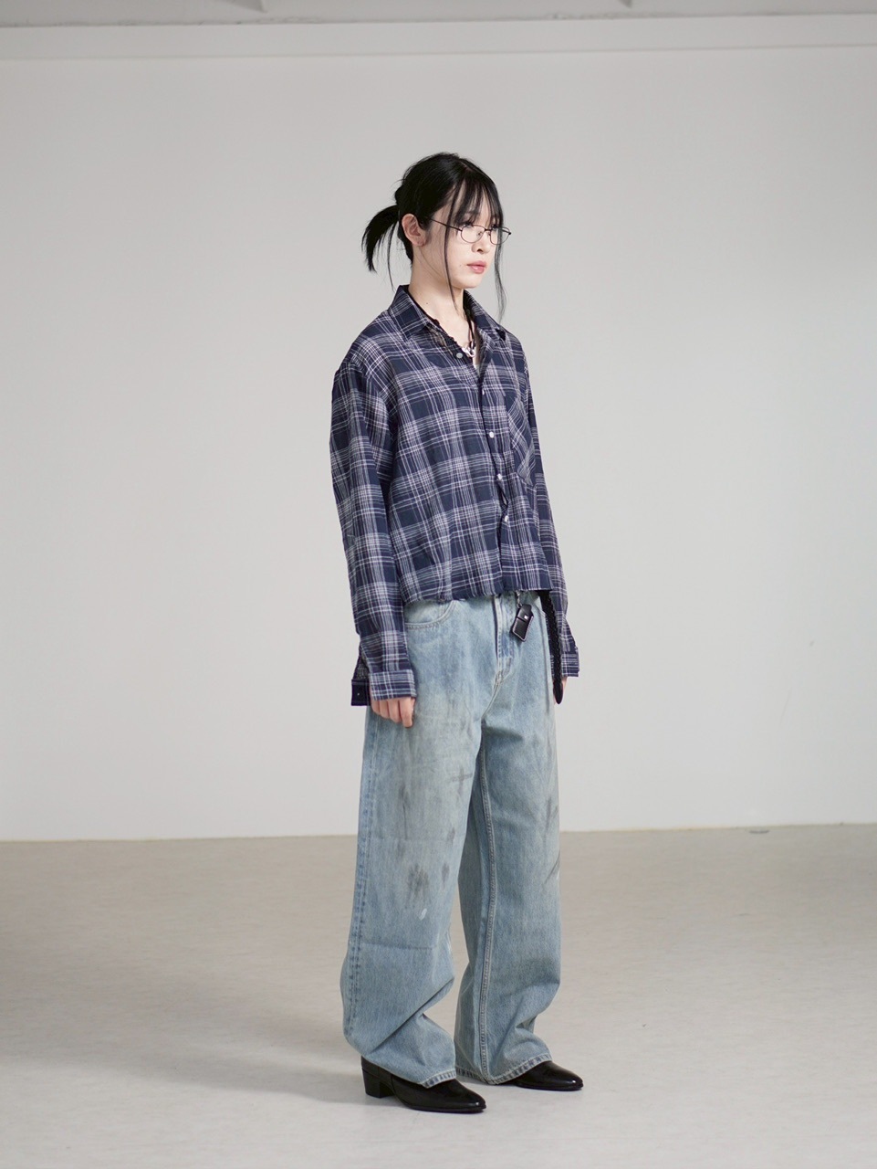 【Chikashitsu +】dirty wash semi wide denim (2color) / 【チカシツプラス】ダーティーウォッシングセミワイドデニムパンツ