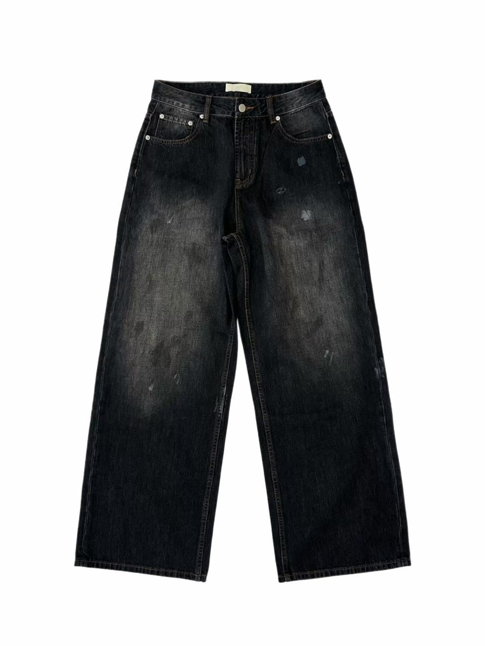 【Chikashitsu +】dirty wash semi wide denim (2color) / 【チカシツプラス】ダーティーウォッシングセミワイドデニムパンツ