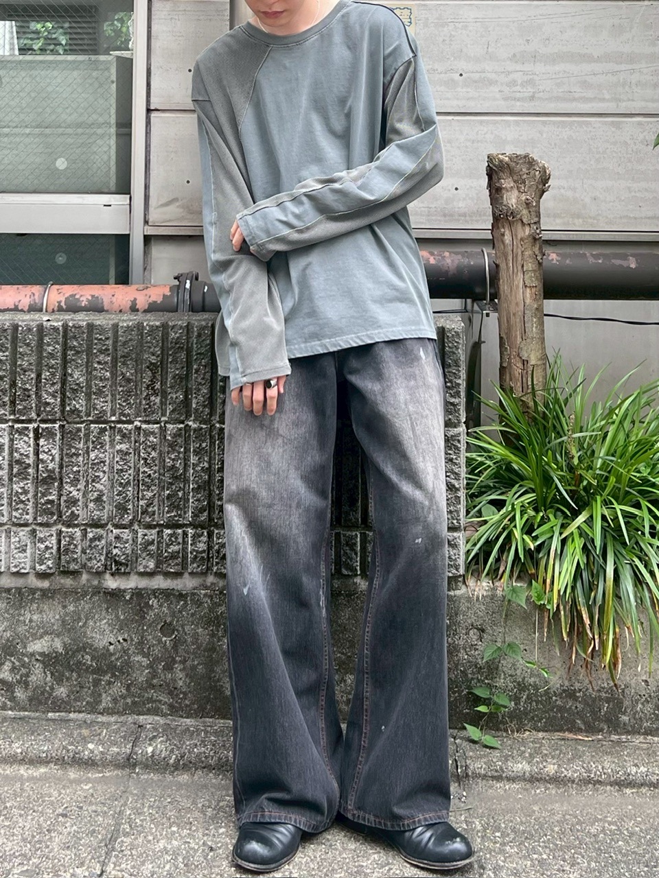 ダークグレー デニム トップスとワイドパンツ セット 楽天市場】ワイドパンツ トールサイズ レディース 高身長