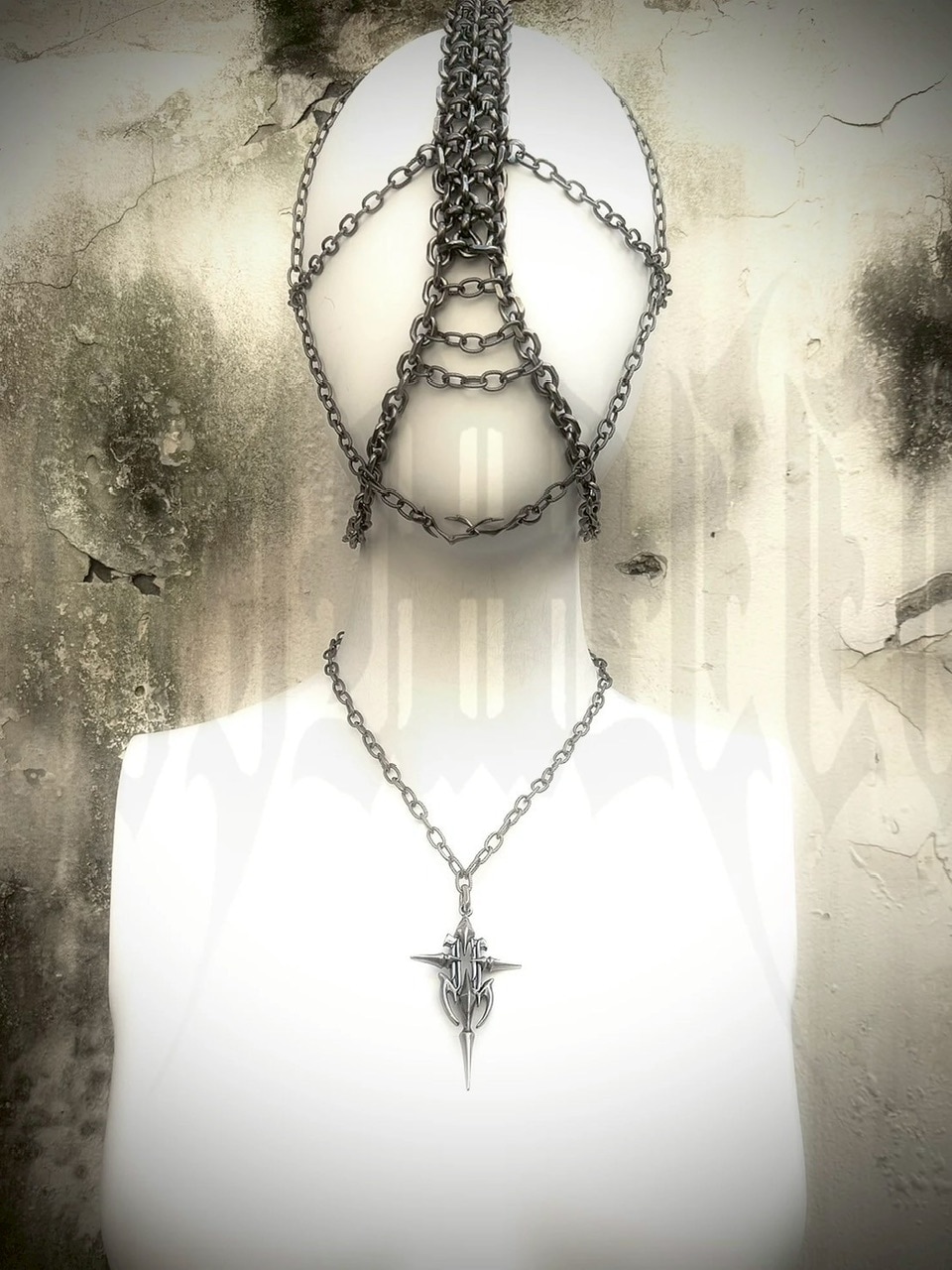 IIIMIII punk necklace y2k イアミ IIIMIII】Gothic Punk Long Pendant Necklace | OUR BRAND