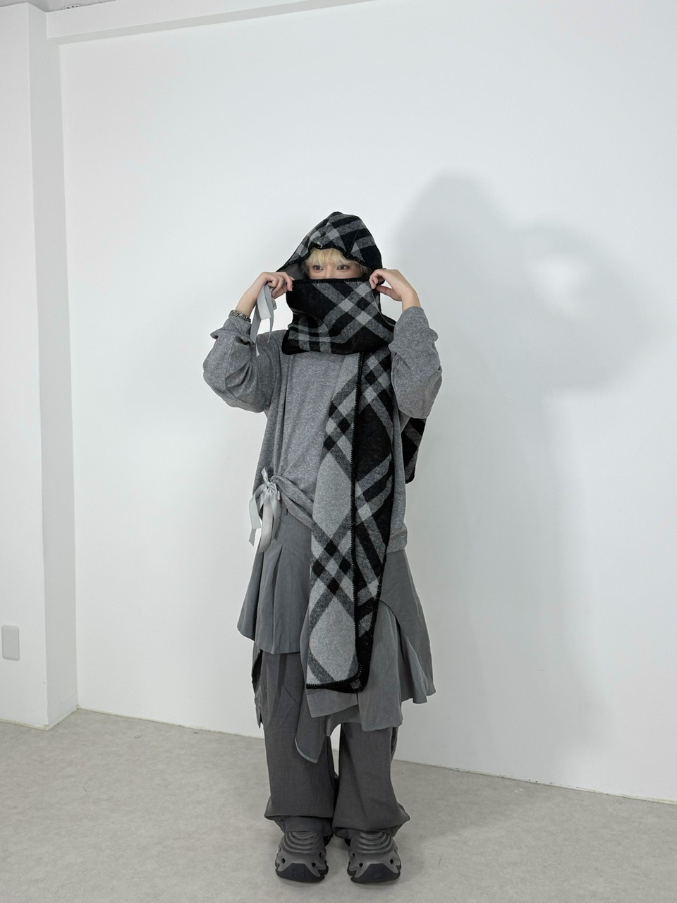 受注制【Nerd out XU】knit hood muffler / 【ナードアウトエックス
