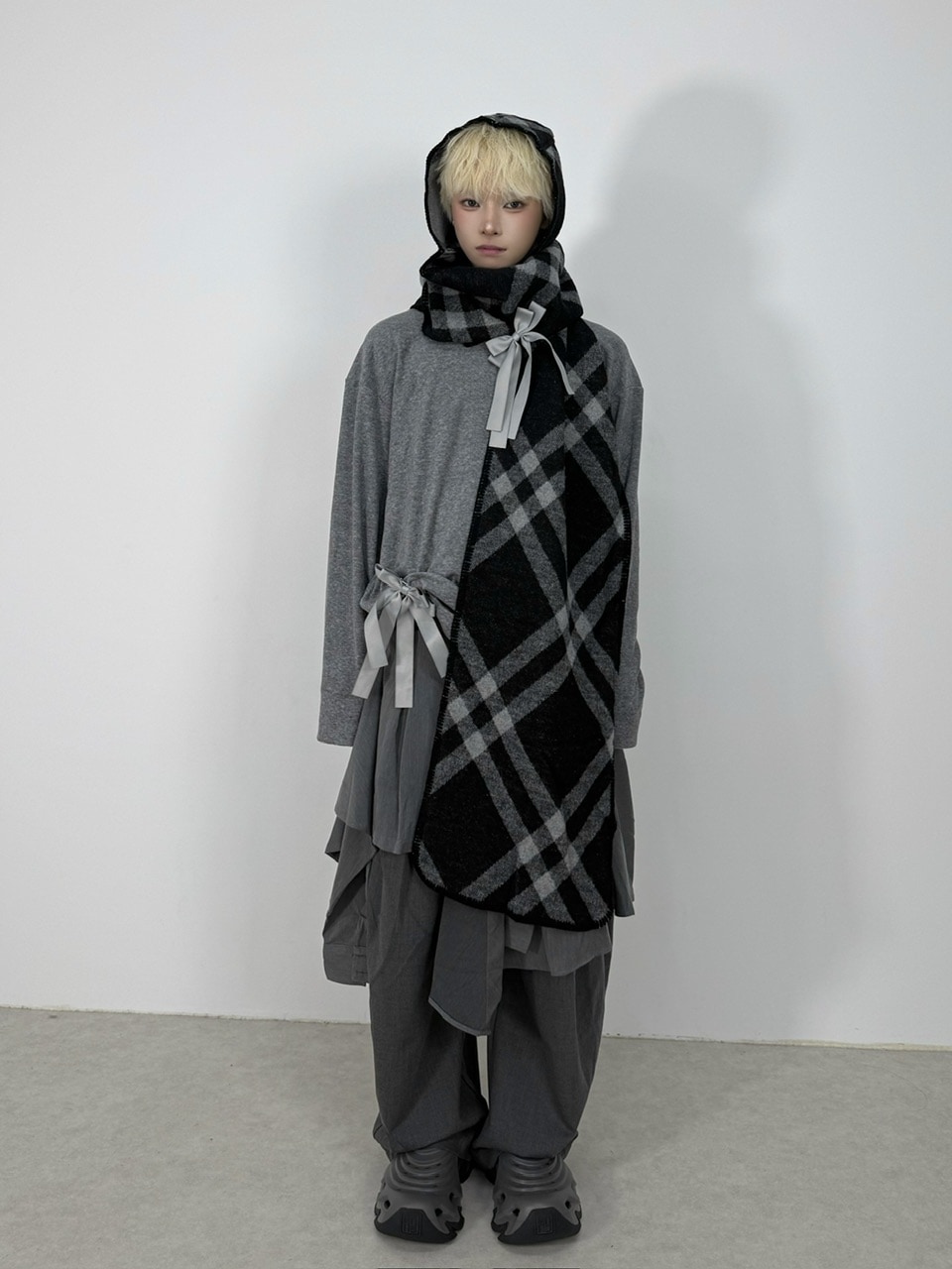 受注制【Nerd out XU】knit hood muffler / 【ナードアウトエックス