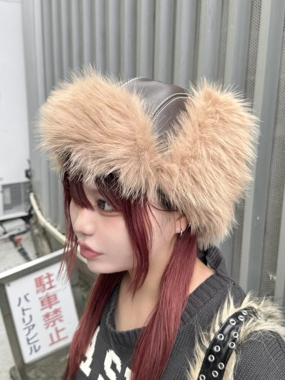 受注制【XU DOG】leather flight cap (2color)