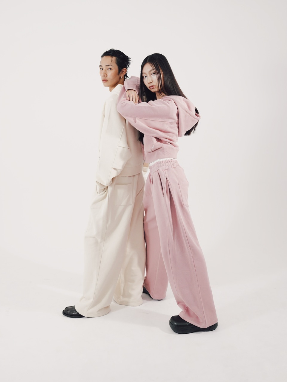 【CS】2tuck sweat pants (pink)