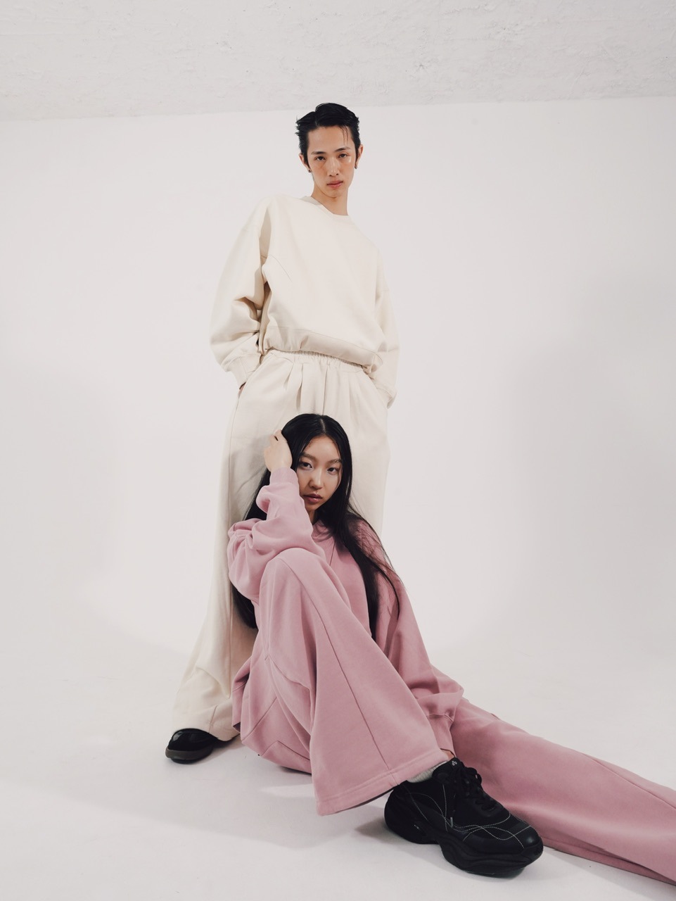 【CS】2tuck sweat pants (pink)