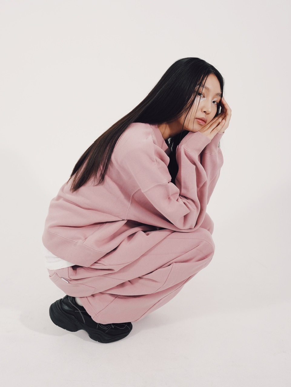 【CS】2tuck sweat pants (pink)