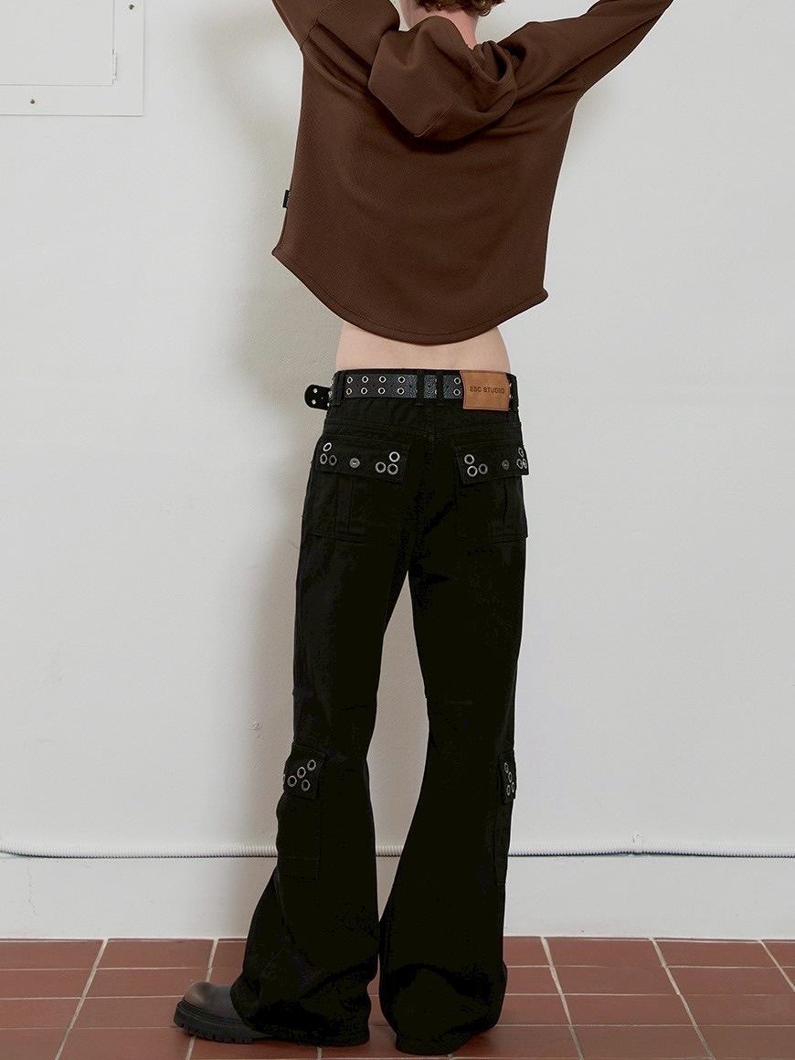 ESC STUDIO】eyelet denim bootcut pants / 【イーエスシースタジオ