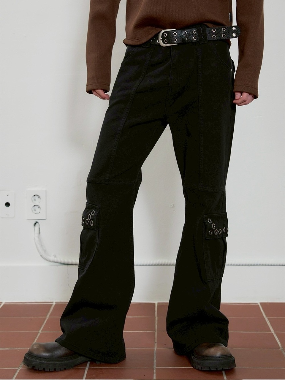 ESC STUDIO】eyelet denim bootcut pants / 【イーエスシー