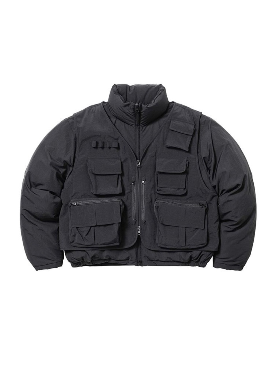 AJOBYAJO】Cargo Vest Layered Padded Jacket