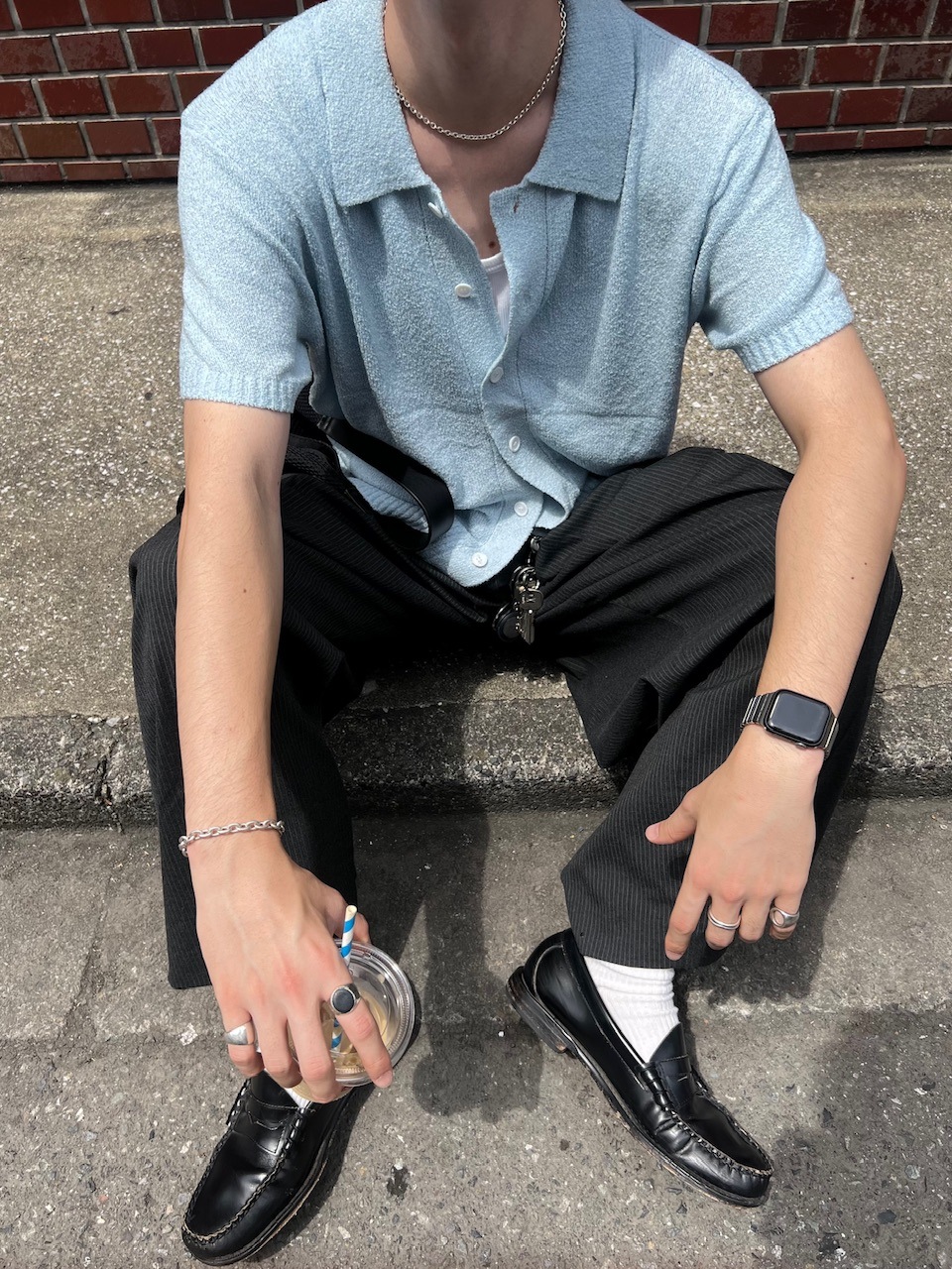 東京店WEB限定受注制【Chikashitsu +】boucle knit polo