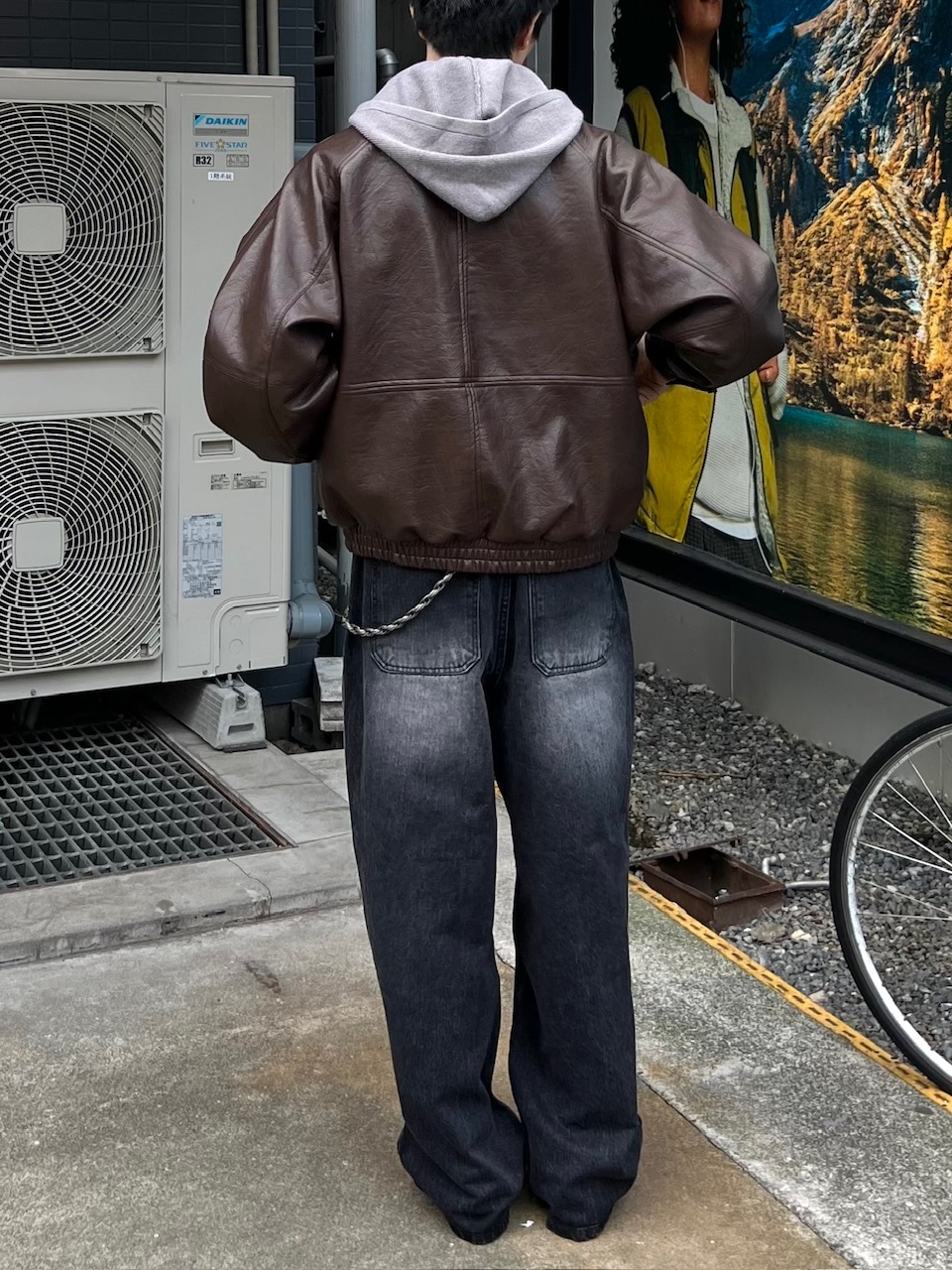 Chikashitsu +】bomber synthetic material jacket / 【チカシツプラス