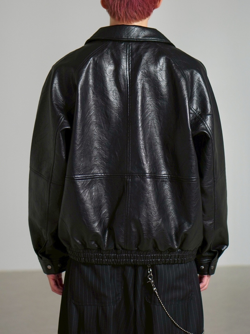 Chikashitsu +】bomber synthetic material jacket / 【チカシツプラス