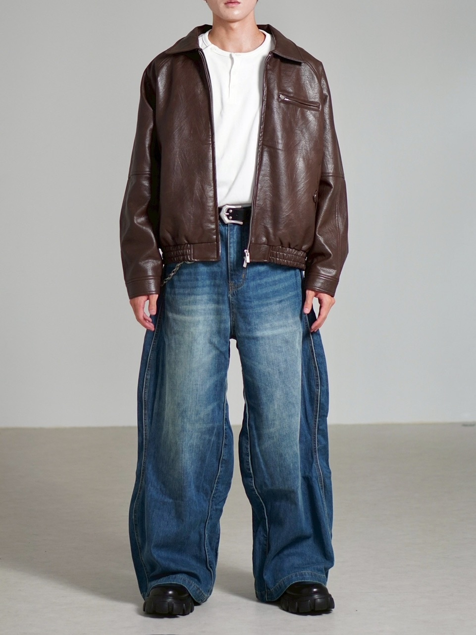 受注制【Chikashitsu +】bomber synthetic material jacket