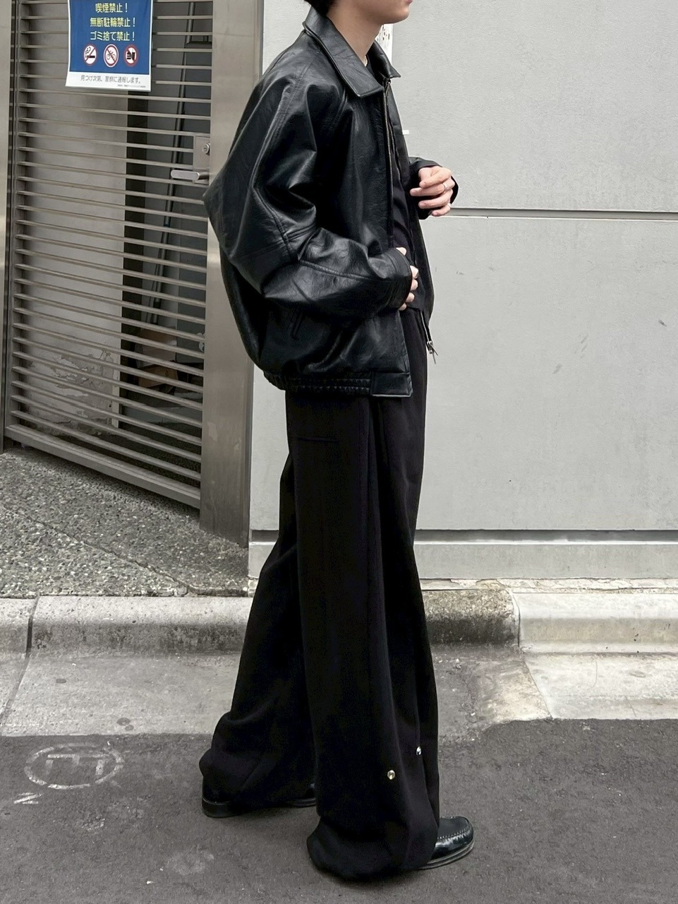 Chikashitsu +】bomber synthetic material jacket / 【チカシツプラス