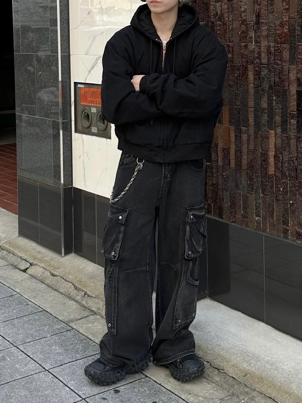 て*す様 Y-3 ブルゾン「オールブラックス」カプセルコレクション 受注制【Chikashitsu +】cropped hooded work blouson (2color