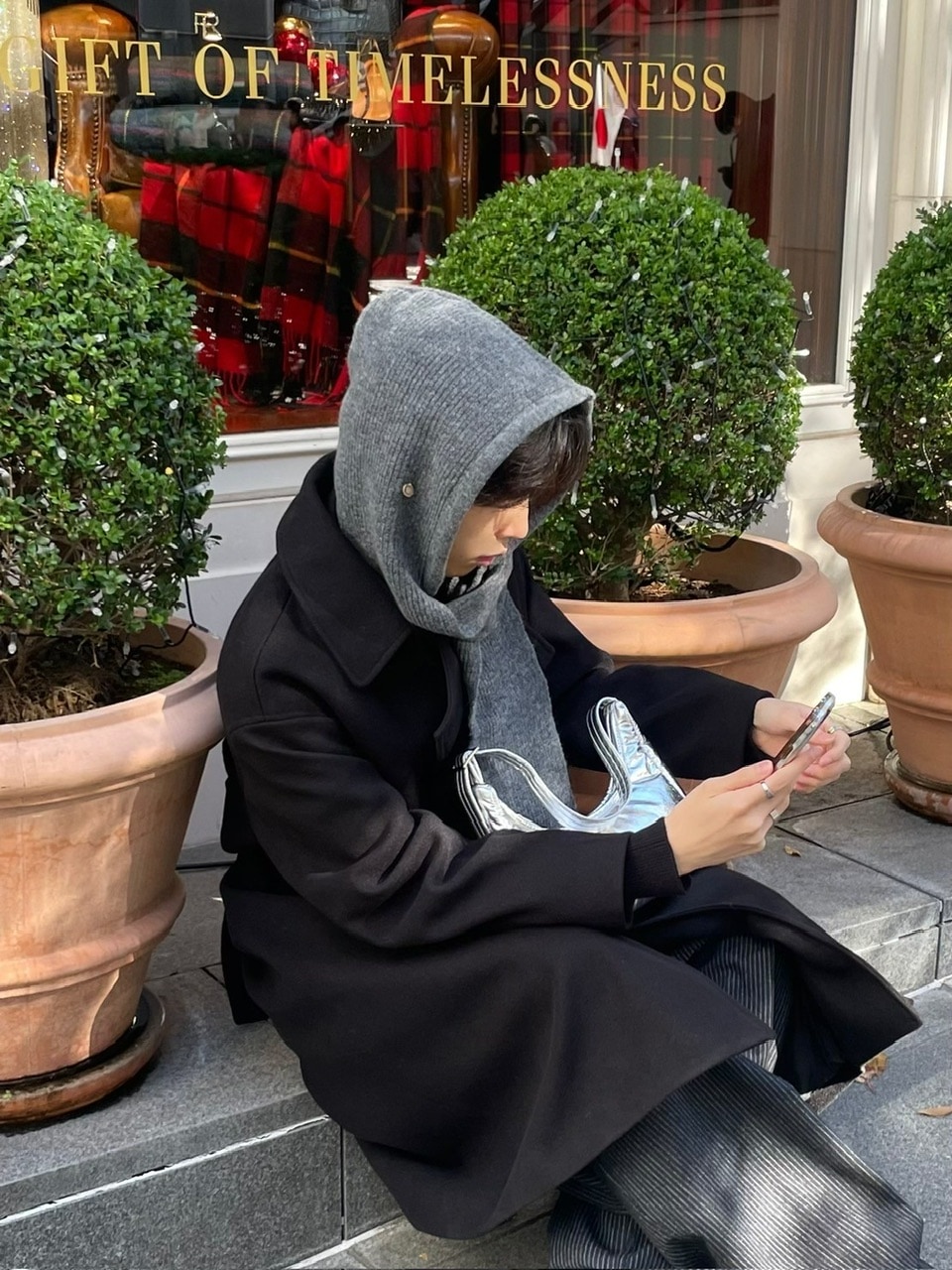 Chikashitsu +】knit hooded muffler (4color) | OUR BRAND