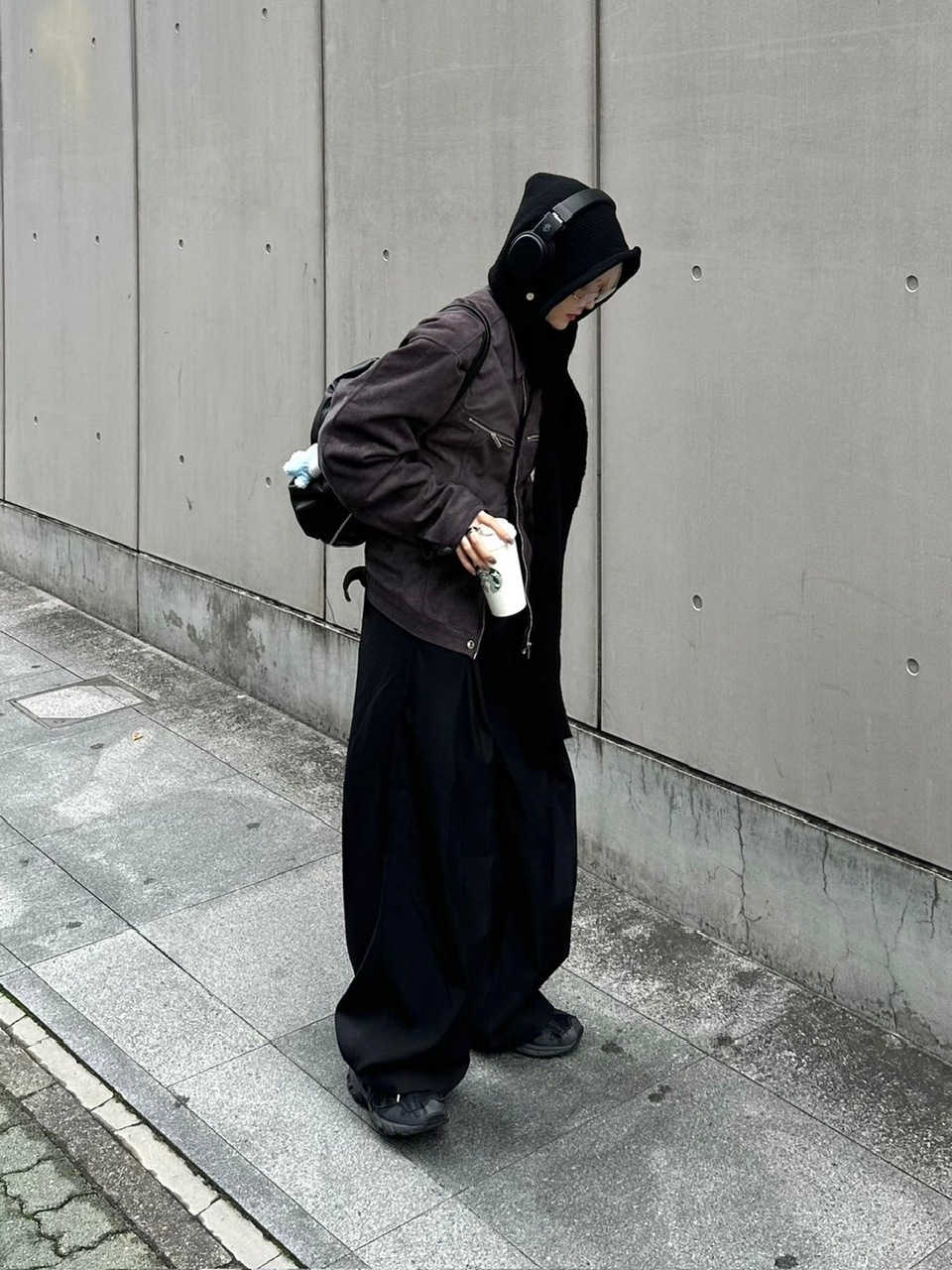 【Chikashitsu +】knit hooded muffler (4color)