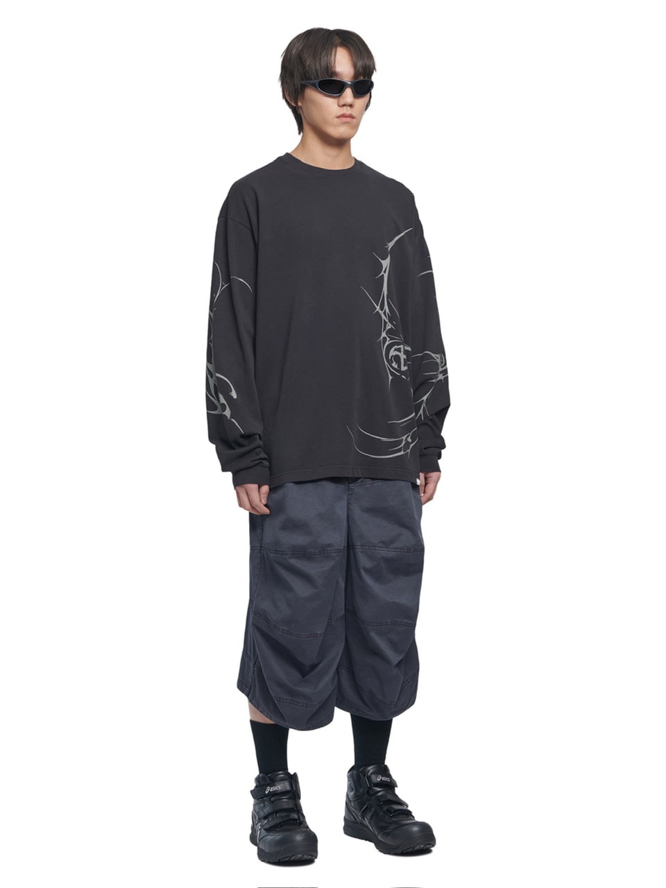 【NOMANUAL】M.P GRAPHIC LONG SLEEVE TEE / 【ノーマニュアル】グラフィックプリント長袖Tシャツ