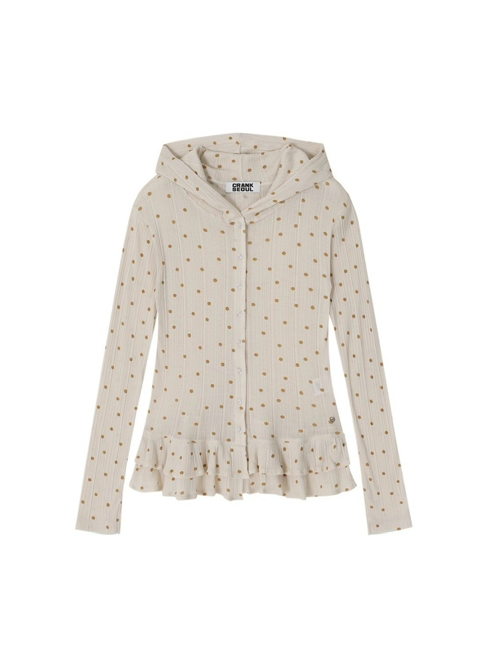 【CRANK】Dot Frill Sheer Hood Cardigan CRANK】DOT FRILL SHEER HOOD CARDIGAN | OUR BRAND,CRANK