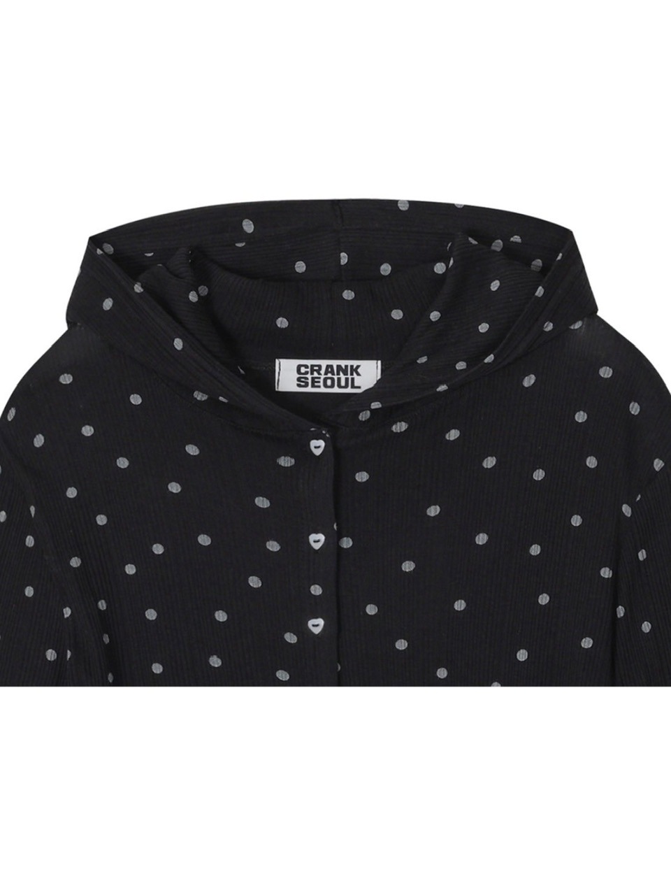 CRANK】DOT FRILL SHEER HOOD CARDIGAN | OUR BRAND,CRANK