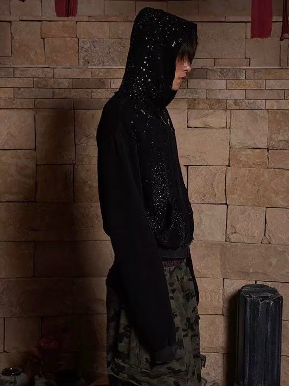 【即日発送】DND4DES ラメ ジップアップパーカー 即日発送】DND4DES ラメ ジップアップパーカー