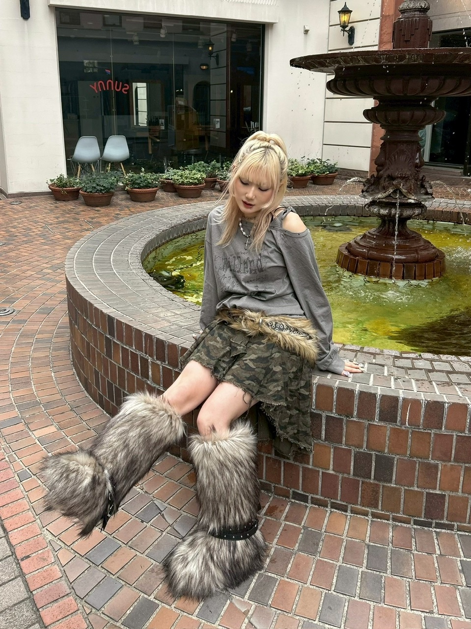 受注制【Never mind the XU】belt fur boots /【エックスユードッグ