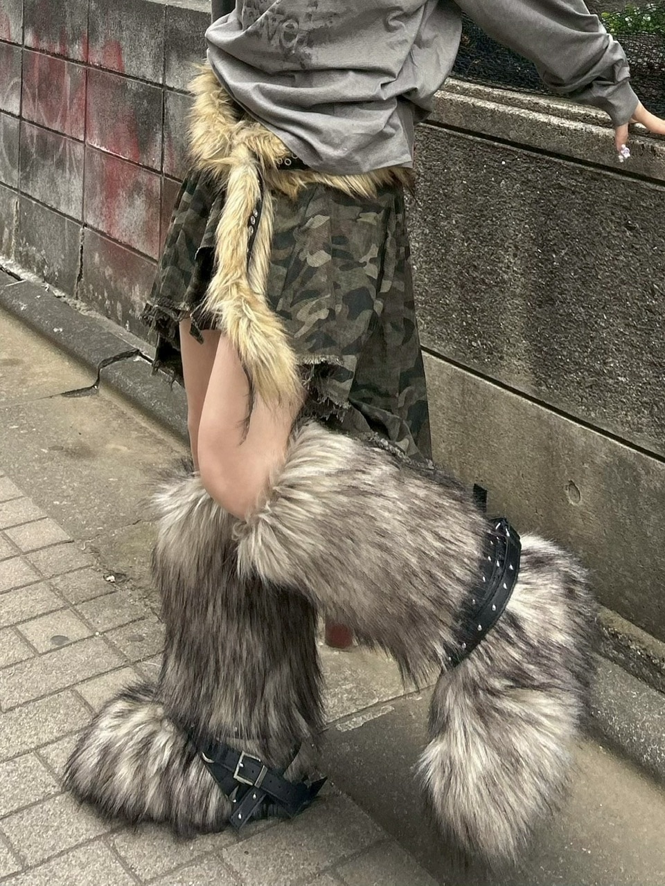 受注制【Never mind the XU】belt fur boots /【エックスユードッグ