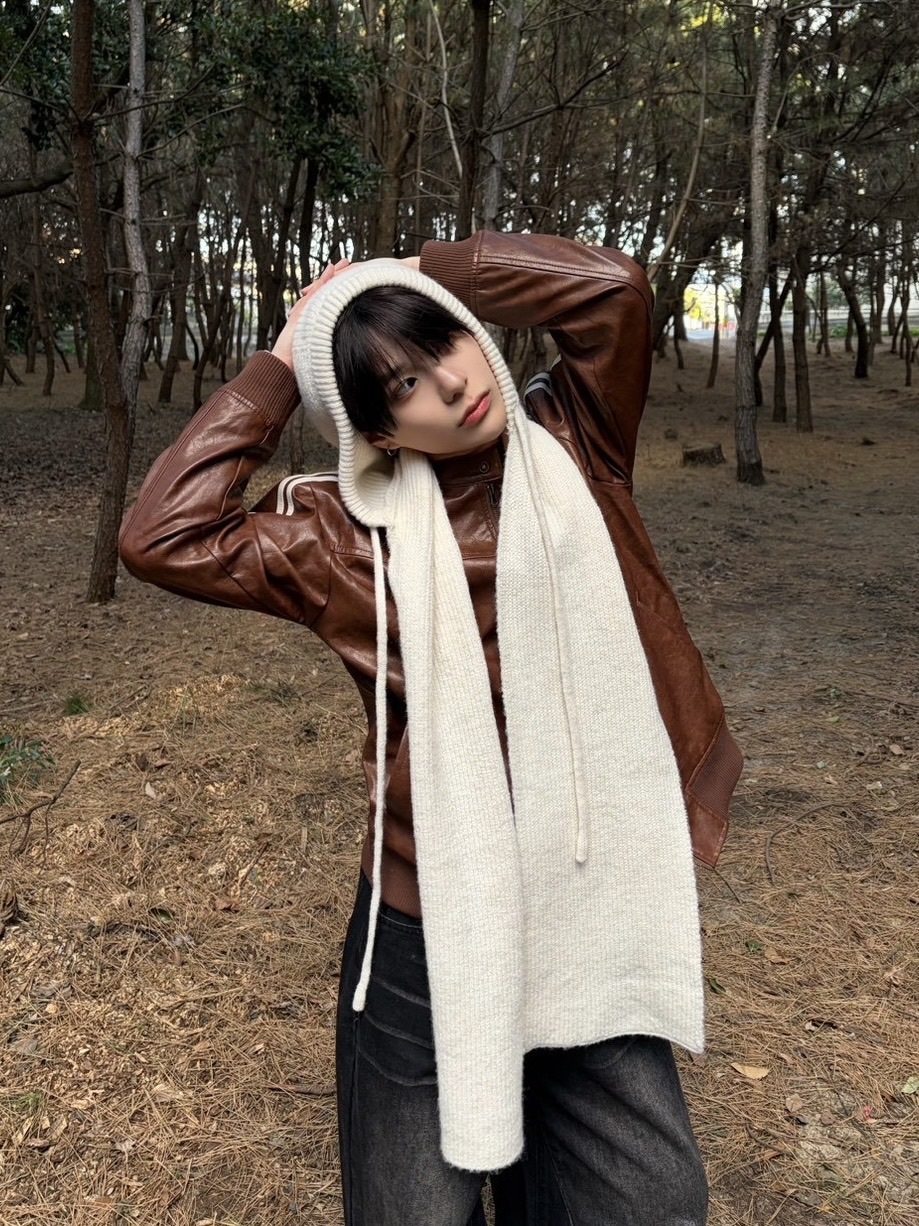 受注制【LUV CODE】line leather jacket (2color)