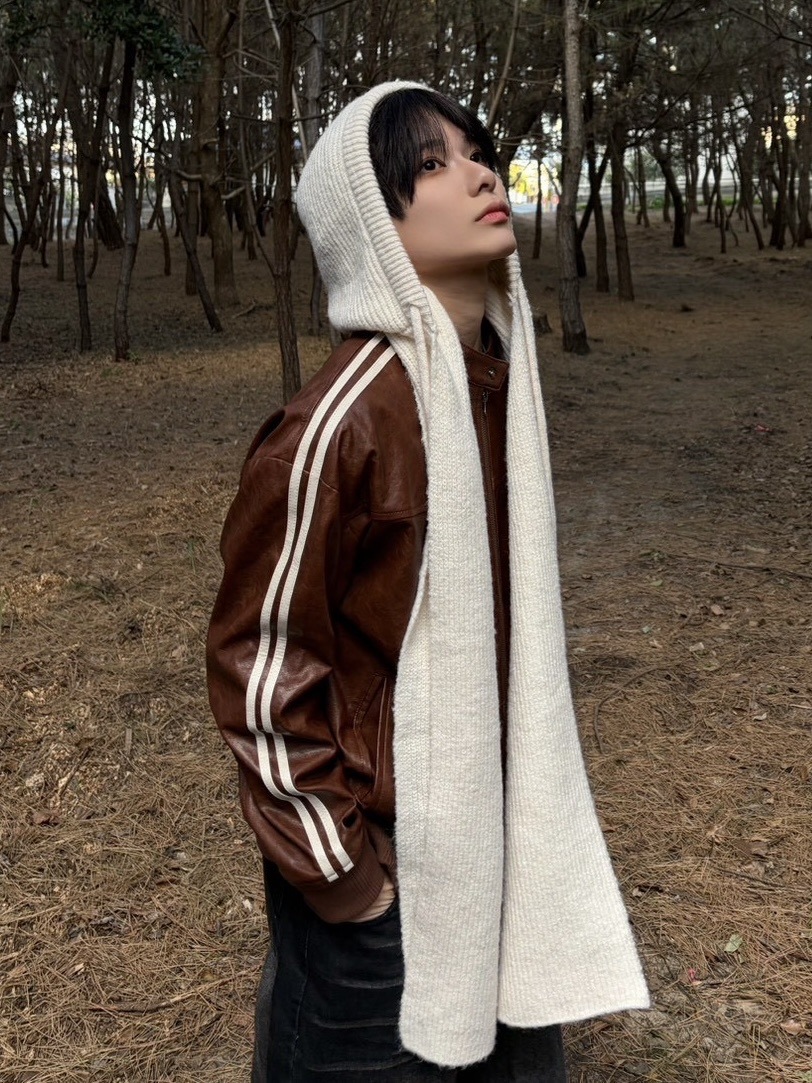 受注制【LUV CODE】line leather jacket (2color)