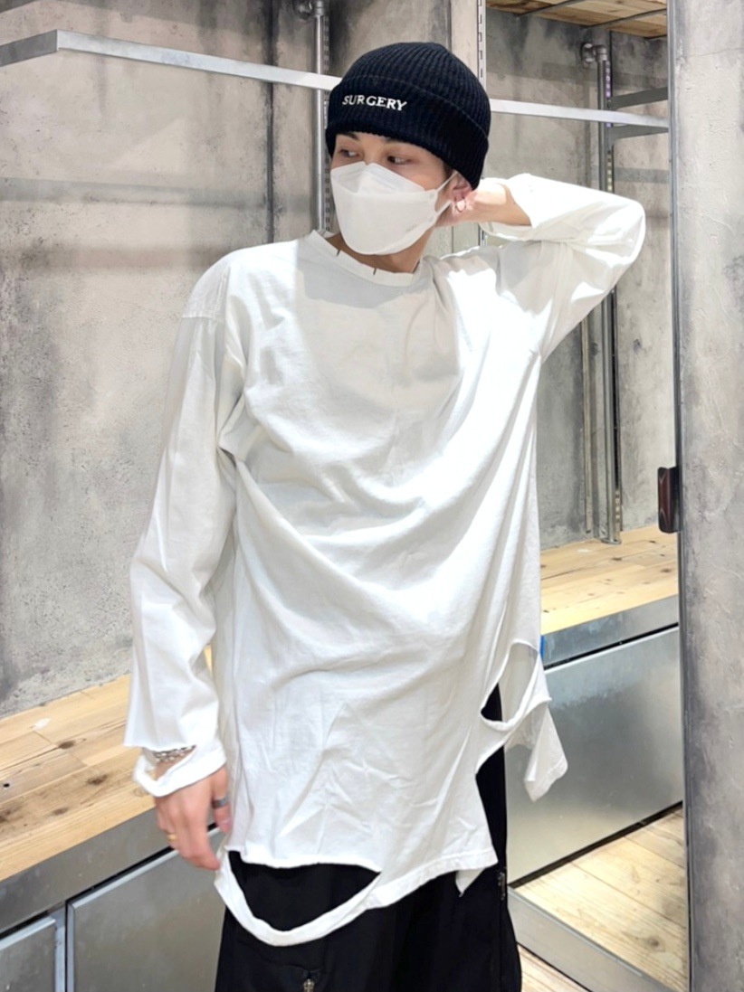 Never mind the XU】damage long sleeve tee (3color) | OUR