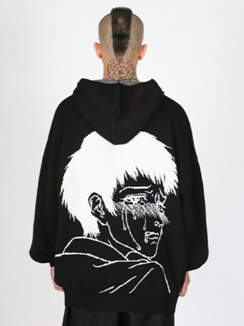 AJOBYAJO】Crying Boy Cotton Knit Hoodie | OUR BRAND,AJOBYAJO