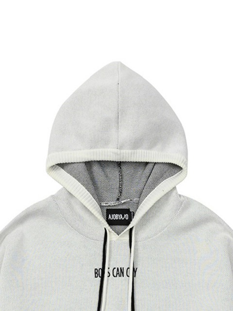 【AJO AJOBYAJO】22FW★ Crying Boy Cotton Knit Hoodie Crying Boy Cotton Knit Hoodie [BLACK] - AJOBYAJO