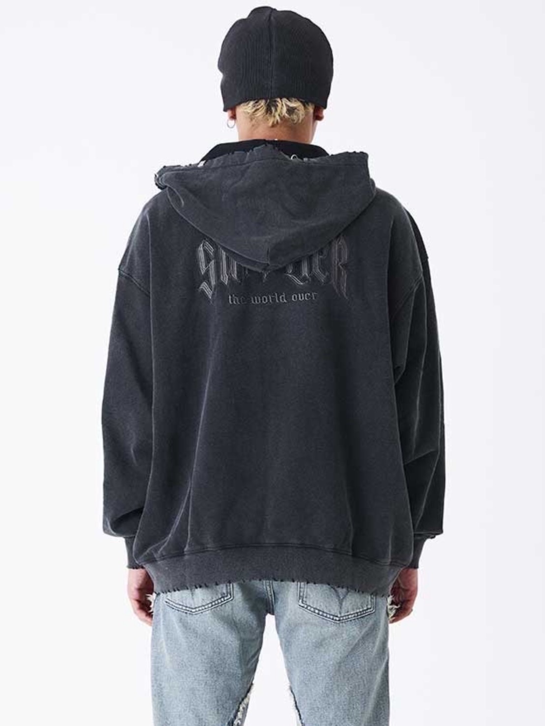 SUPPLIER】Vintage Wash Pierced Zip Hoodie / 【サプライヤー